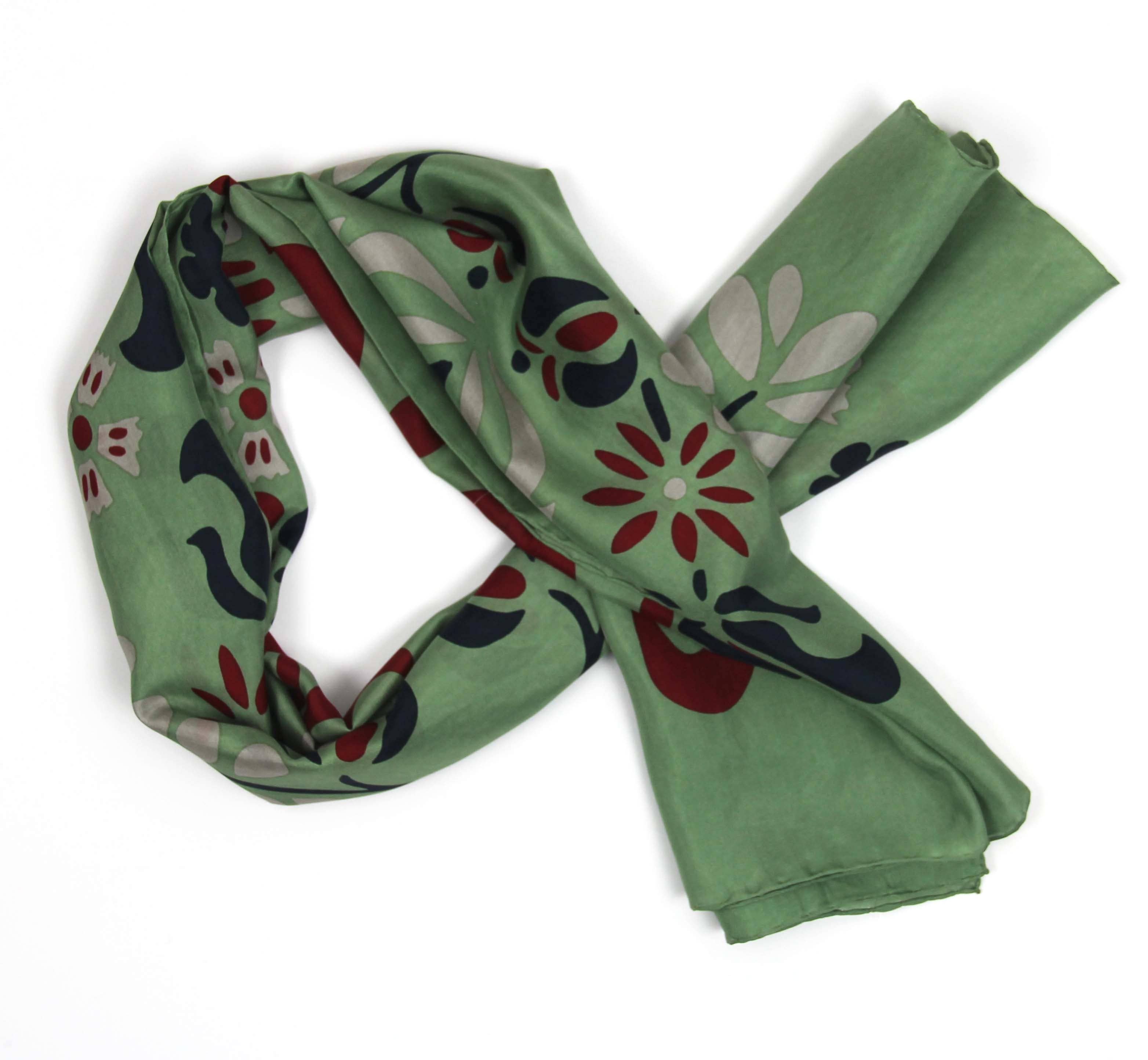 Les Belles Vagabondes - Wholesale Head Scarf - Women's - Square Silk Helena Khaki0