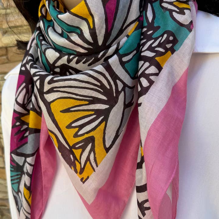 Maison Unik Accessoires - Vente Écharpe – femme - Foulard Carré 100% Coton - 90 x 90 cm 0