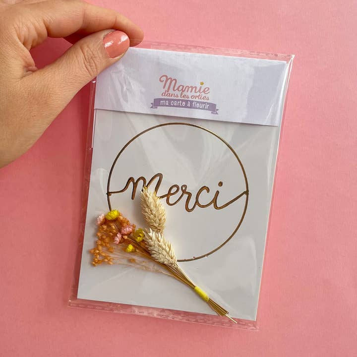 Kit Jolie Carte Fleurie Merci pour la vente par Mamie dans les orties