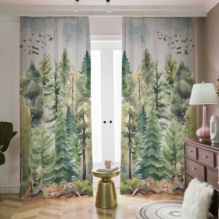 Pine Forest Blackout Curtains for wholesale by Empowering Decor
