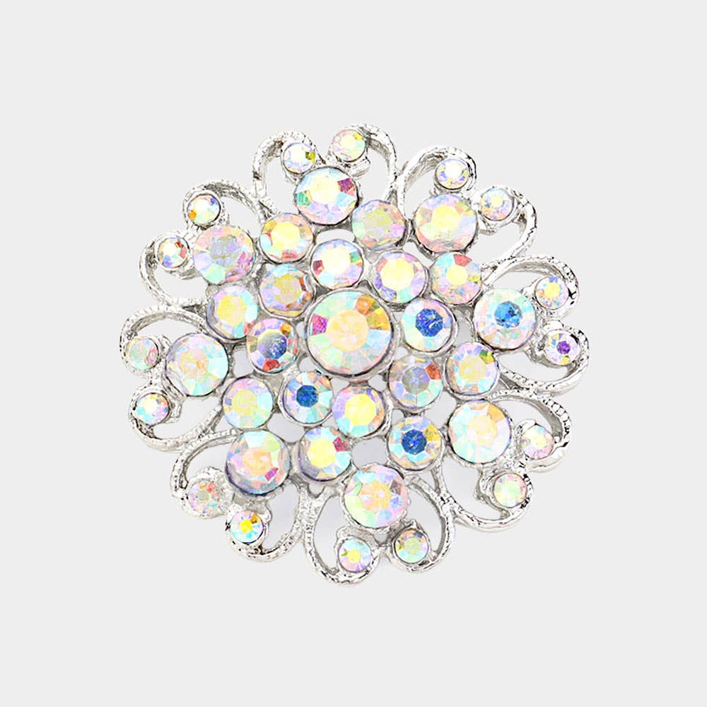 Sensibling Corp. – Engroshandel Broche – Blomsterhjerte Krystal Rhinsten Broche0