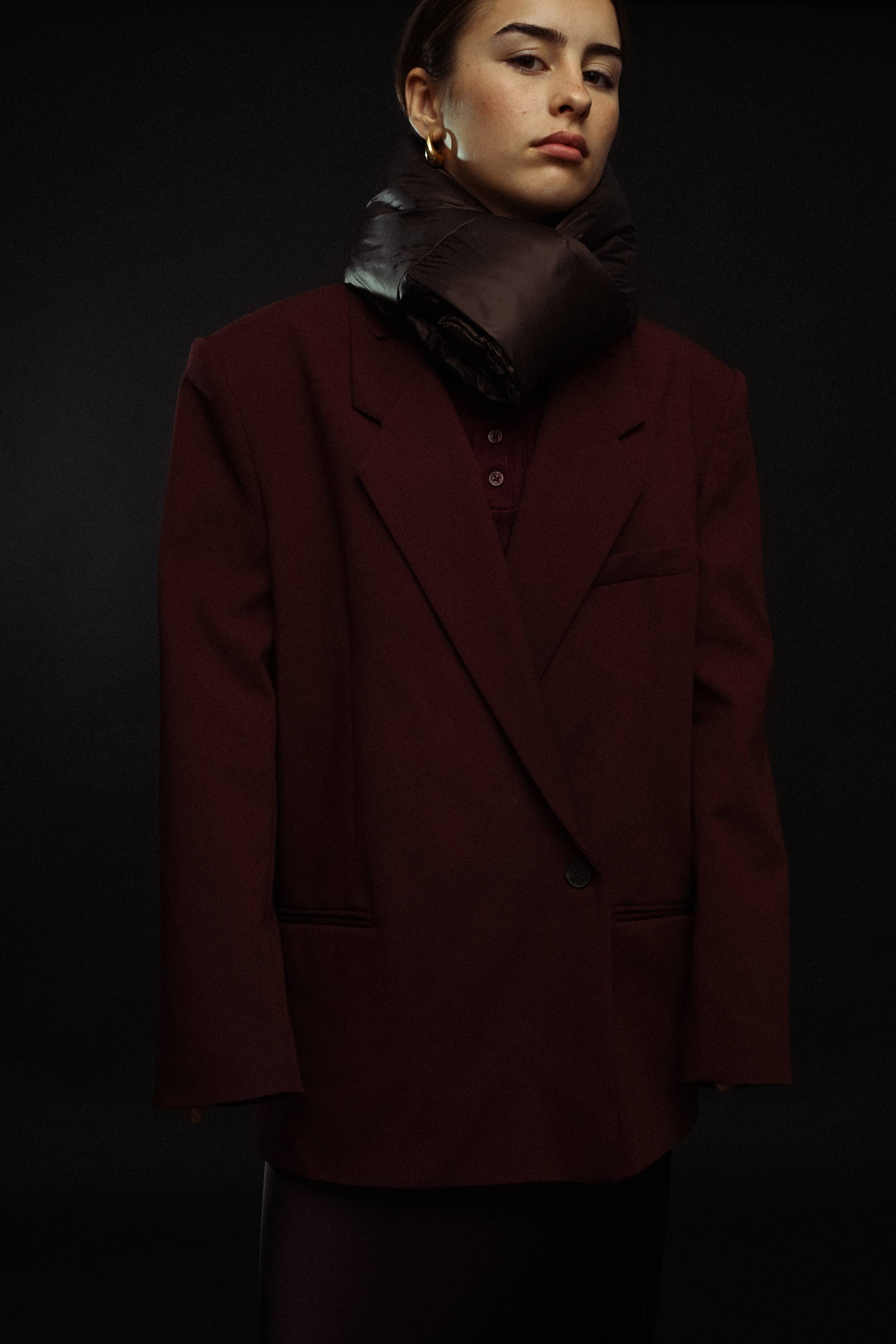 Abstract - Wholesale Scarf - Unisex - Mini padded scarf in solid nylon14