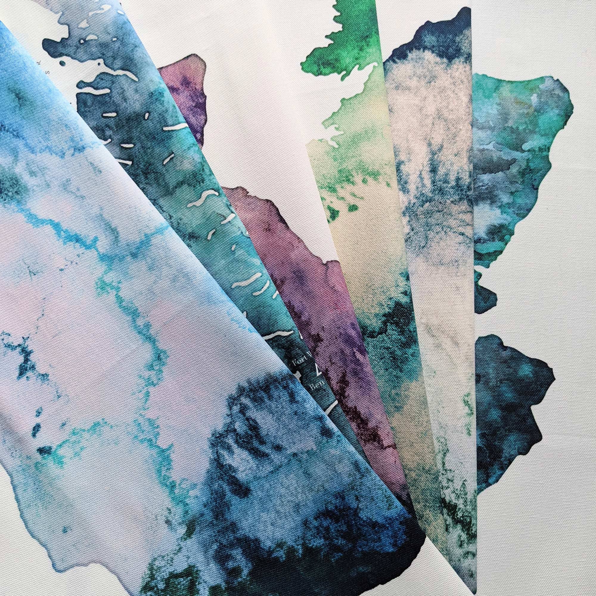 EJayDesign - Wholesale Tea Towel - Scotland Watercolour Map Organic Cotton Tea Towel6