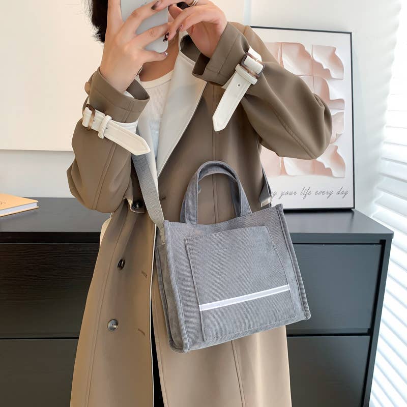 wandf - Wholesale Tote Bag - Women's - Corduroy Tote Bag Handheld and Single Shoulder School Tote3