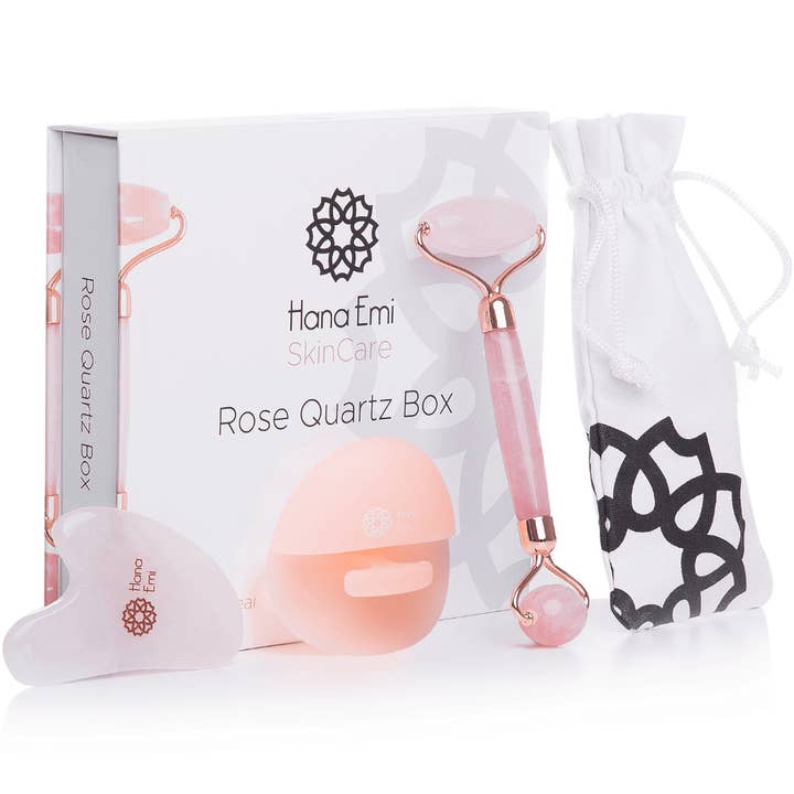 Set Guasha – Rullo di Quarzo Rosa e Pietra da Massaggio per Pelle Radiosa per la vendita all'ingrosso da parte di Luonkos