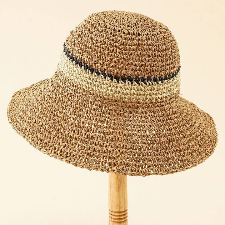 SUN PROTECTION STRIPED STRAW BUCKET HAT_CWAH1426 and other Purchase Wholesale straw bucket hat. Free Returns & Net 60 Terms on Faire trending on Faire.