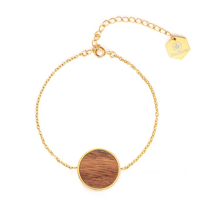 Daisy Walnut - Gold Bracelet for wholesale by The Woodstone