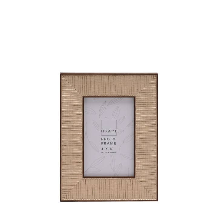 WIDDOP and Co. US - Wholesale Picture frame - **MULTI 4** iFrame Rattan Effect Recyled Natural 4" x 6"