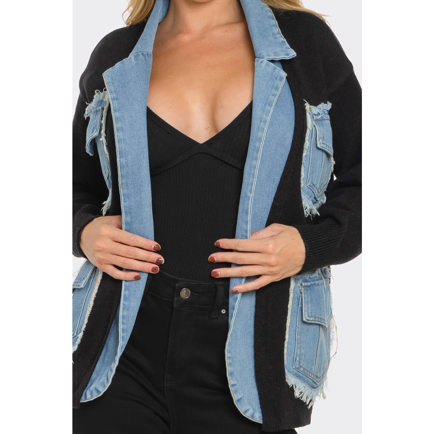 omgstyles - Wholesale Jas - Dames - Demi Denim Gezellige Jas4