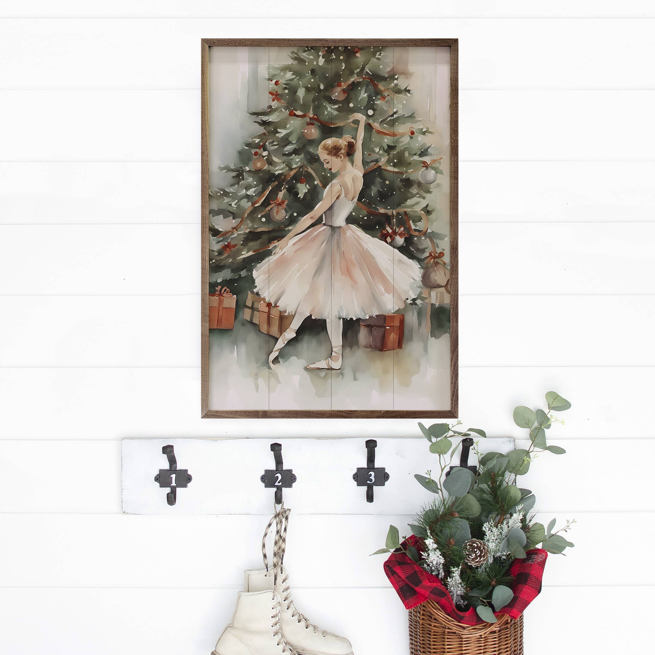 Kendrick Home - Wholesale Christmas Wall Art - Dancer By Christmas Tree1