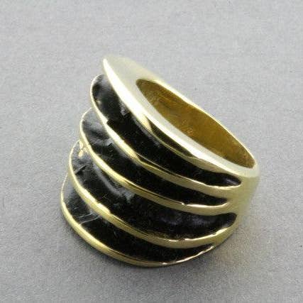Makers & Providers - Wholesale Band/stacked ring - Brass Fan Palm Ring