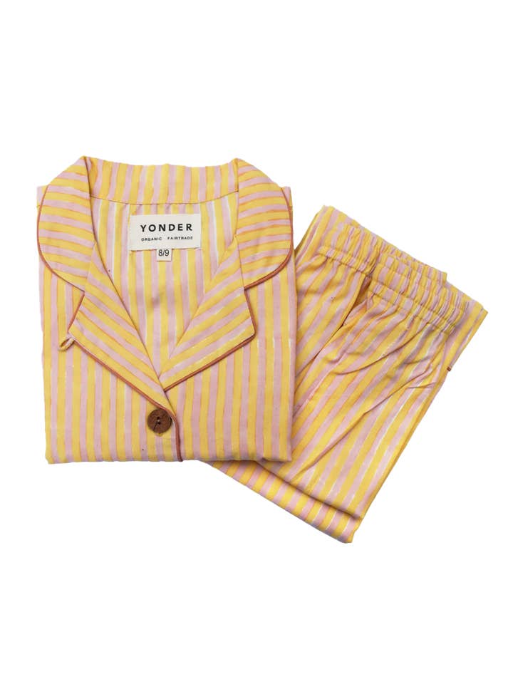 Junior Bio-Baumwollpyjamas | Karamell für den Großhandel von YONDER.