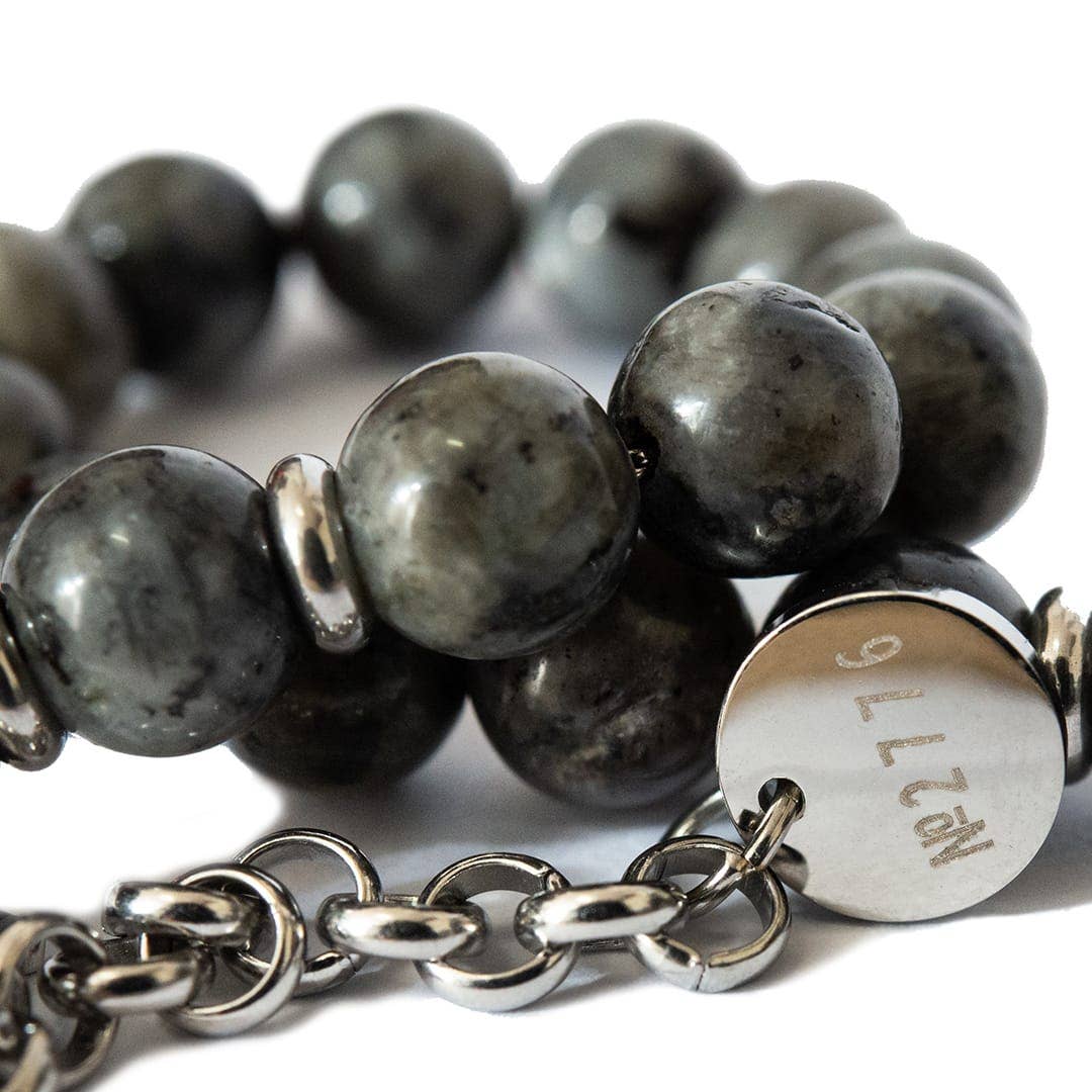 d'Este - Vendita all'ingrosso Bracciale con perline - Bracciale Agata Grigia 8Mm1