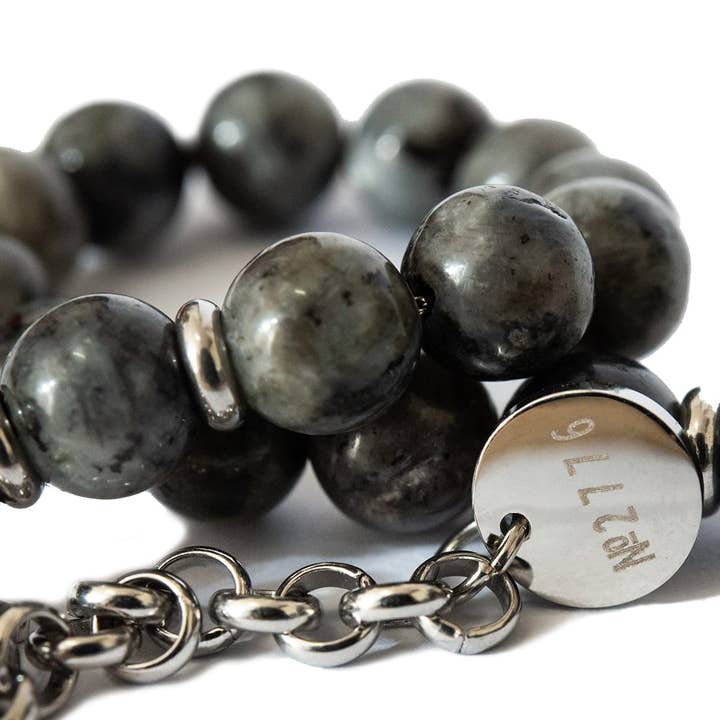 d'Este - Vendita all'ingrosso Bracciale con perline - Bracciale Agata Grigia 8Mm1