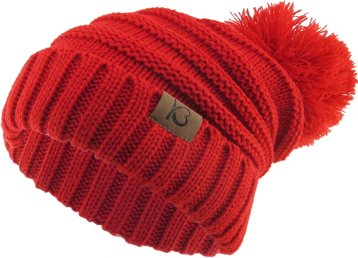 KBETHOS – Großhandel Beanie – Damen – Chunk Pom Pom Grobstrick-Mütze mit Zopfmuster und Rippenstrick20