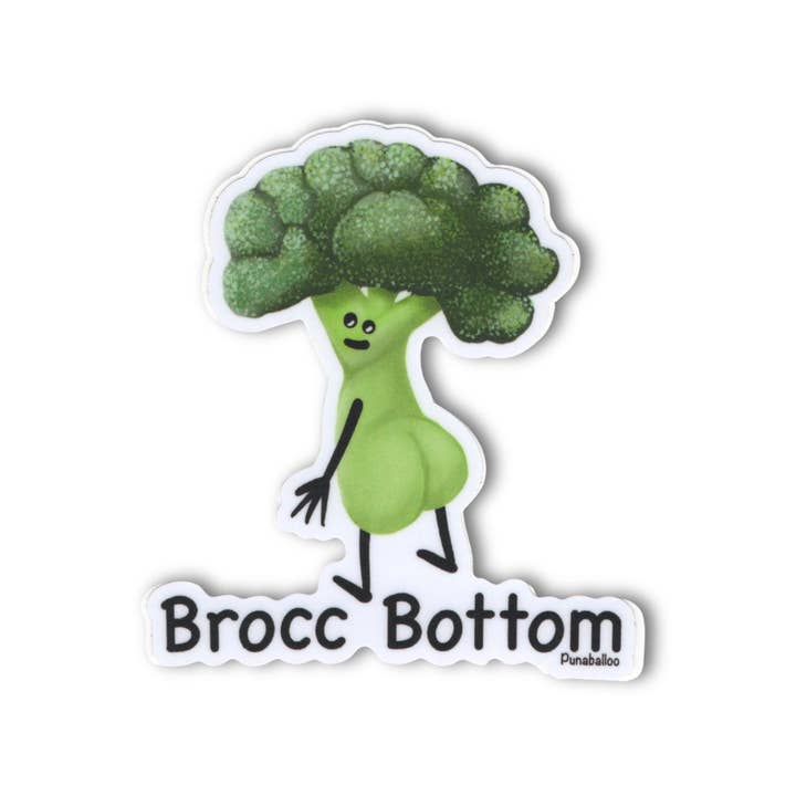 Brocc Bottom Vinyl Sticker – Funny 3" Twerking Broccoli for wholesale by Punaballoo