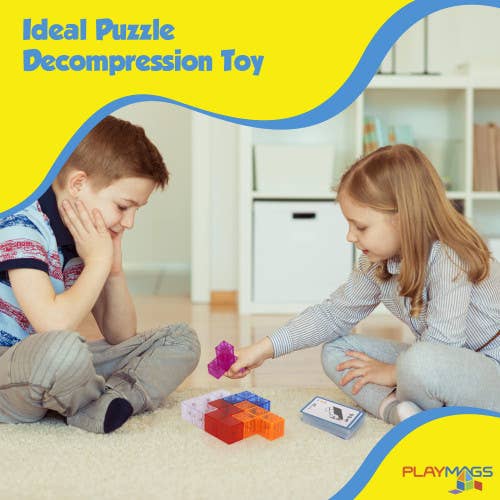 The Toy Group - Wholesale Building Set - Kids - Playmags Brainy with Brainy Challenge Cards, Building Blocks7