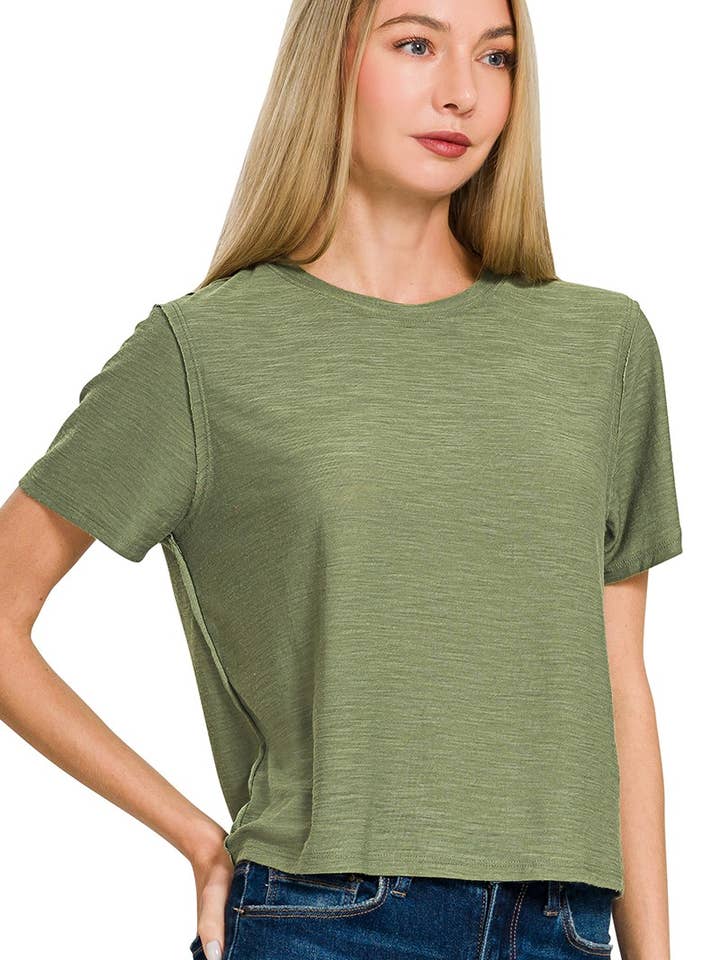 Maglietta a maniche corte in slub per la vendita all'ingrosso da parte di Vanilla Monkey