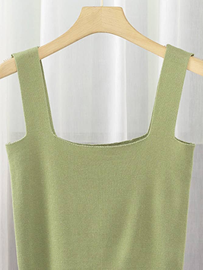 UNISHE - Wholesale Tank top – Women′s - Plain Square Neck Cami Tank Top ZK2012