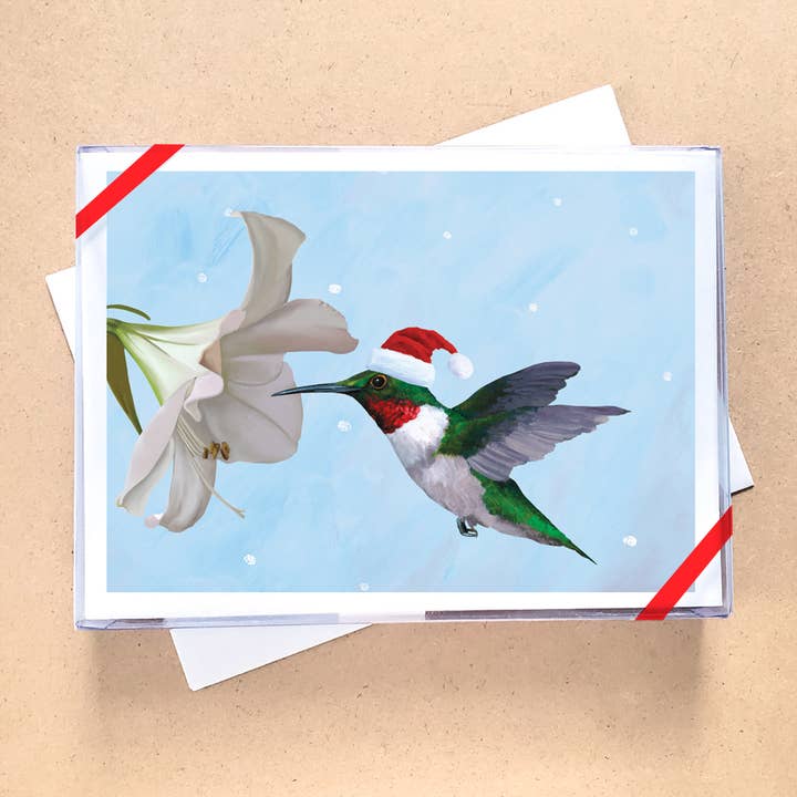 Allport Editions - Wholesale Christmas Card - Hummingbird Boxed Holiday Cards