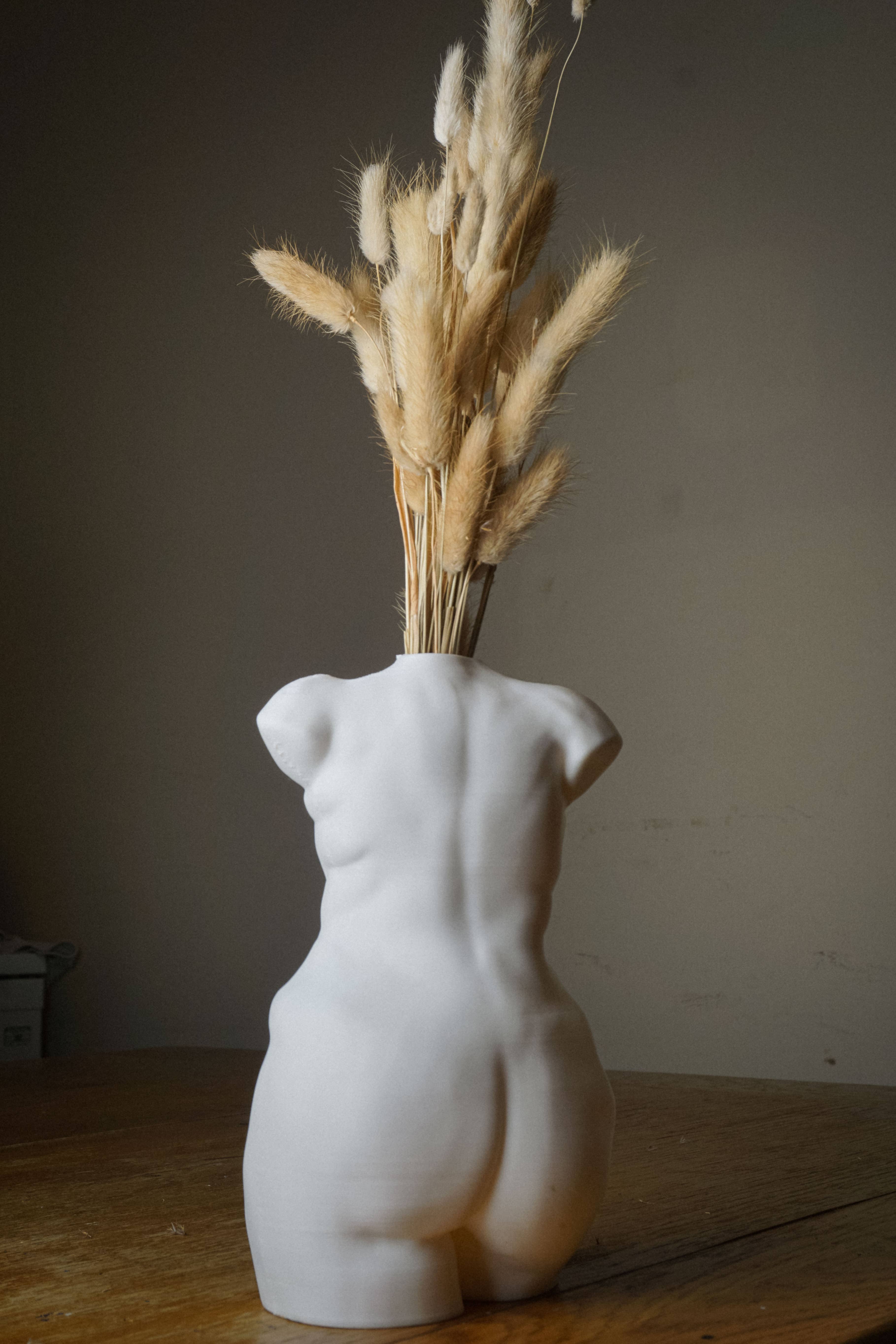 alterly – Engroshandel Vase – Kurvet Kvinde Figur Vase, Kvinde Krop - 3D Trykt, Hvid2