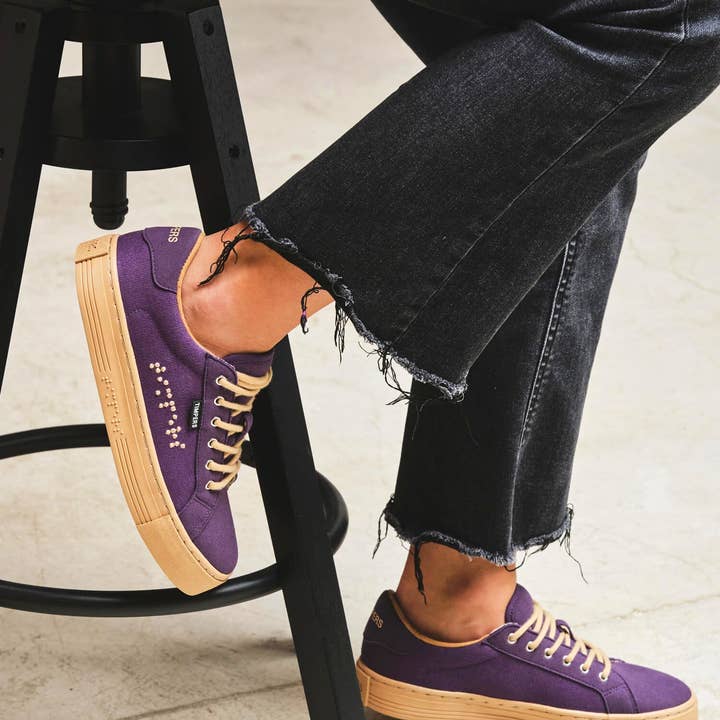 Timpers - Wholesale Athletic Sneakers - Women's - Purple Vegan Sneakers Design by People with Disabilities1