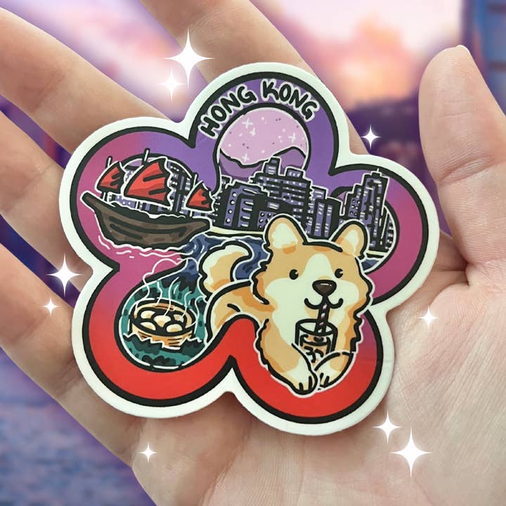 Woolblossom - Wholesale Sticker - Global Getaway: the Hong Kong Puppy! ~ Sticker