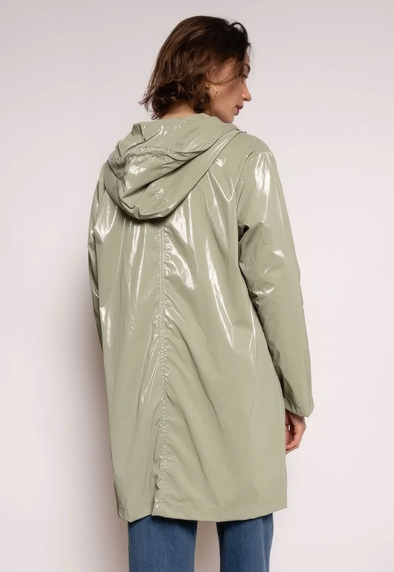 Escandelle Paris – Capa de chuva - Mulher por atacado – Parka encerada longa, Corta-vento impermeável leve2