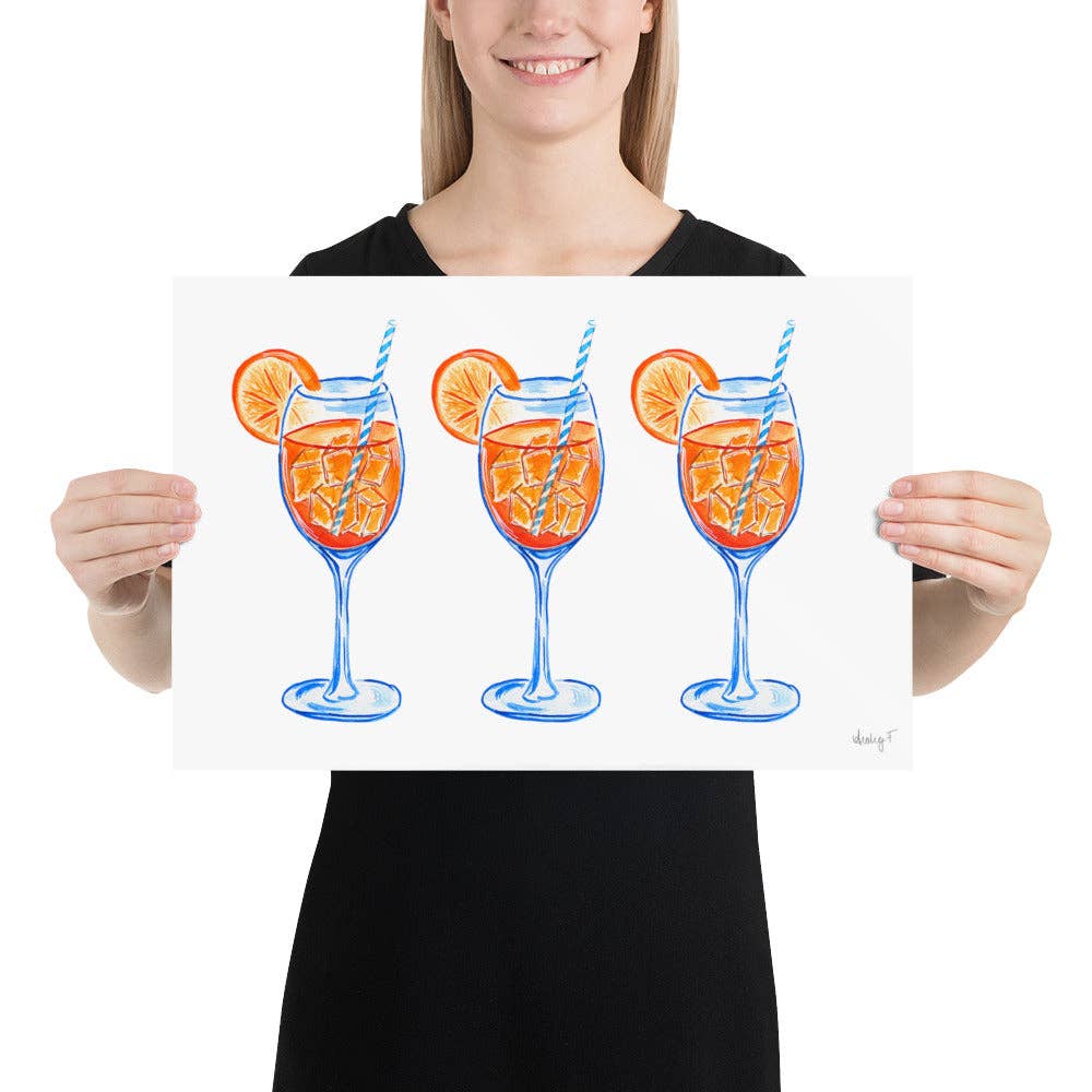 Shop Art by Audrey - Wholesale Art Print - Print | Aperol Spritz Trio Watercolor Painting | Various Sizes3