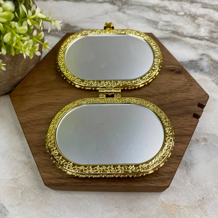 Hive Supply - Wholesale Compact Mirror - Compact Mirror - Blue Floral13