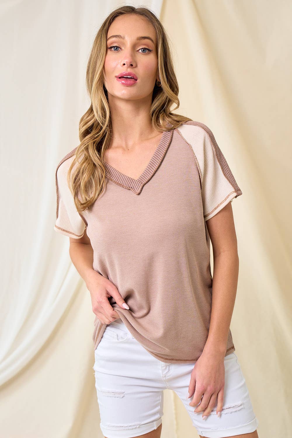 lovely melody - Wholesale Knit Top - Women's - LMT3878-Clarissas Color block top29