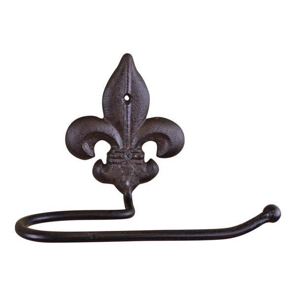 Geko Products - Wholesale Toilet paper holder - Fleur de Lis Cast Iron Rustic Toilet Roll Holder