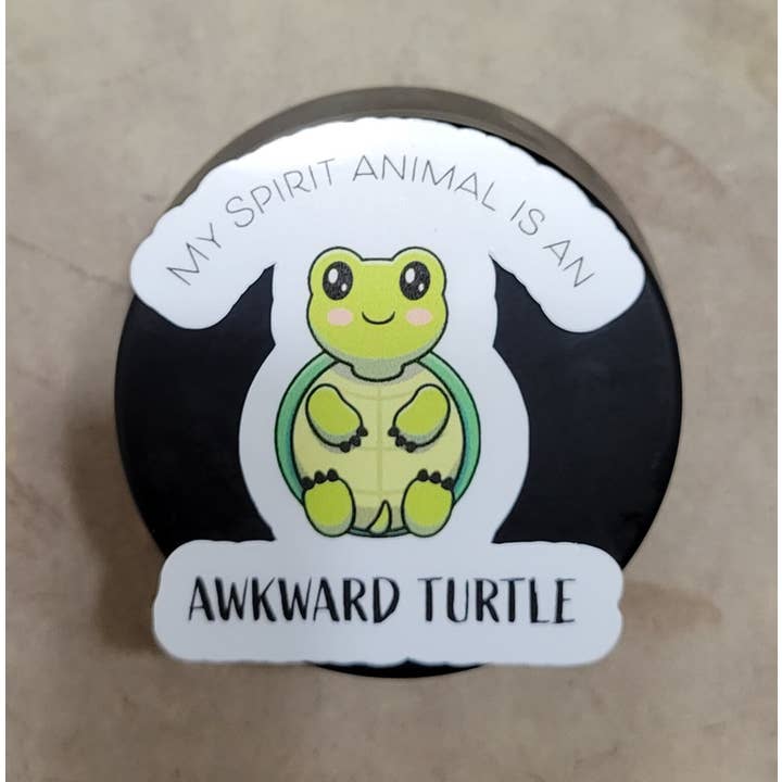 CraftdeeD - Wholesale Sticker - Mijn geestdier is een onhandige schildpadsticker | Laptop Stick