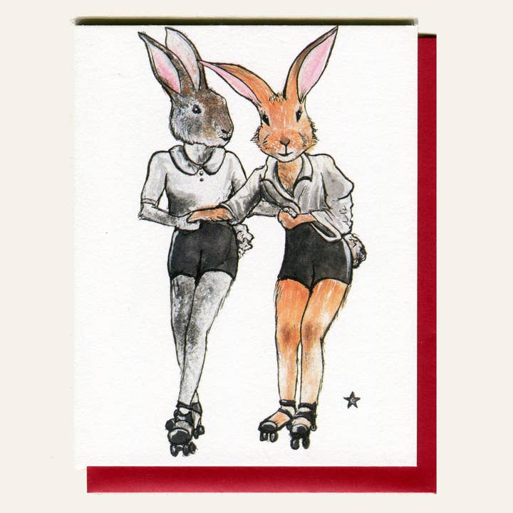 Darling Illustrations - Wholesale Love Card - You're How I Roll - Bunny Rabbit Notecard0