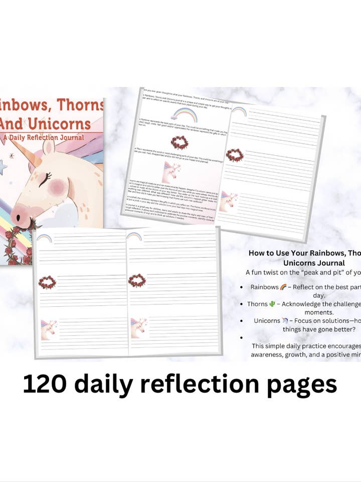 Rainbow, Thorns and Unicorns Daily Reflection Planner BULK for wholesale by Soul Valid Hawaiʻi