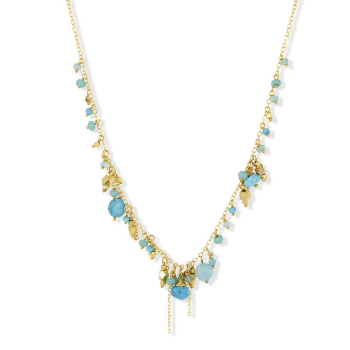 Collier Olive Turquoise pour la vente par Ashiana London