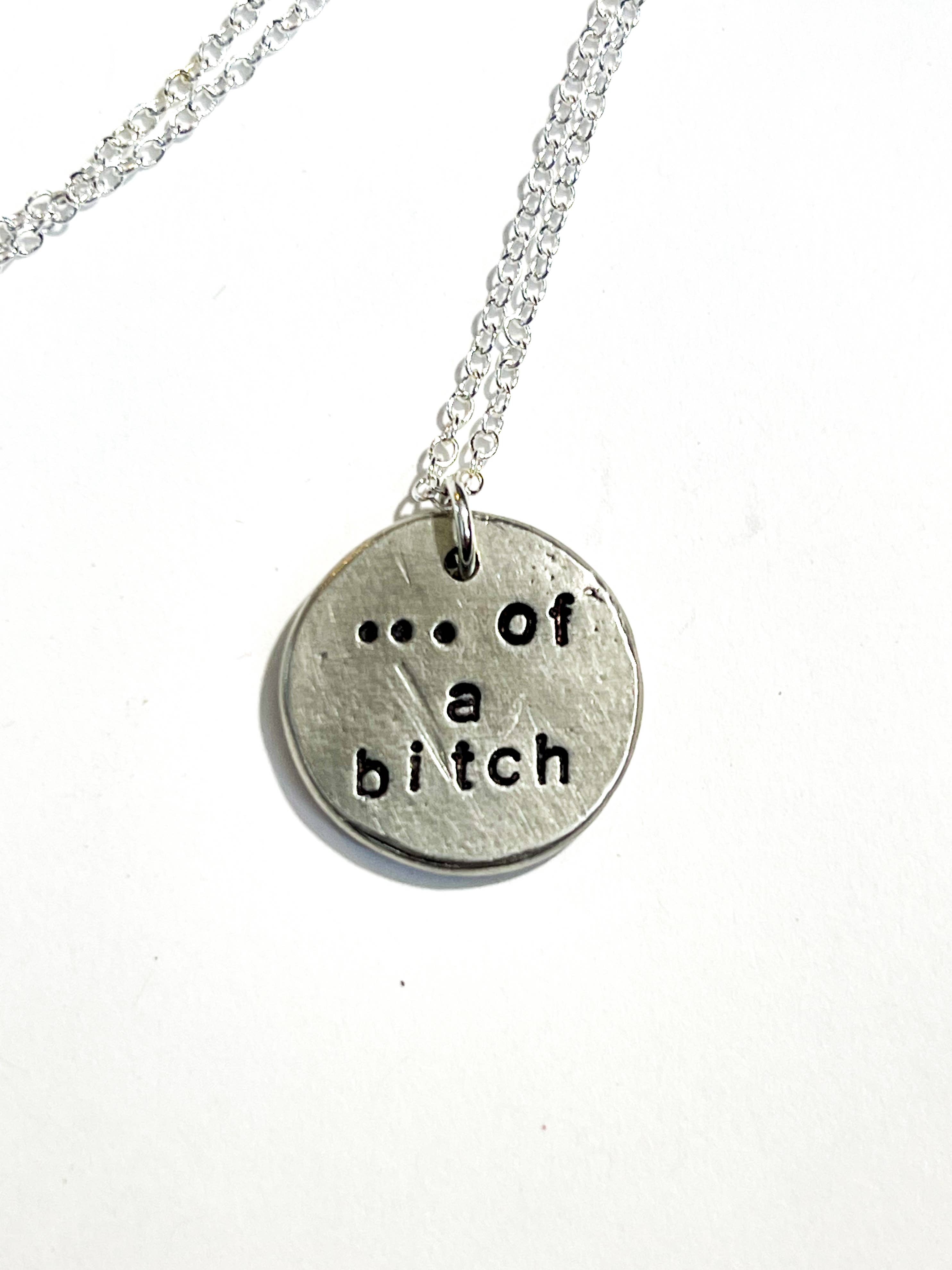 Steph Barnes wearables & interiors – wholesale Pendant/charm necklace – ‘Be Kind…of a bitch necklace in silver tone1