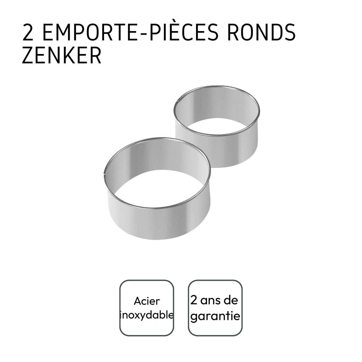 Zenker - Wholesale Kitchen Tool/Gadget - Set of 2 Zenker stainless steel round donut cutters3
