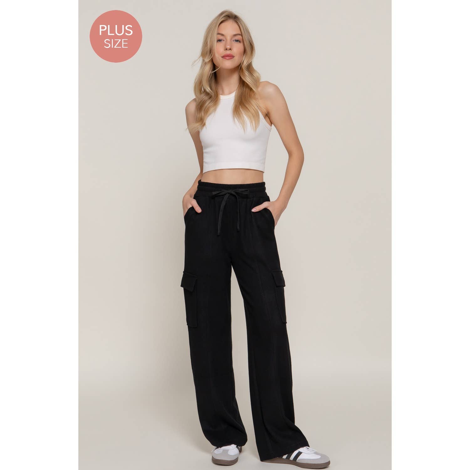 Apolline - Wholesale Pants - Women's - PLUS SIDE POCKET KNIT CORDUROY LONG PANTS4