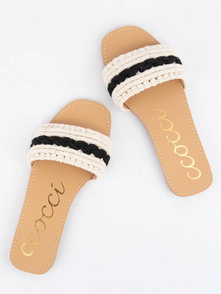 CCOCCI - Wholesale Sandals - Women's - WEEKLY DEAL COLOR LINE MACRAME BRAIDS UPPER SANDAL5