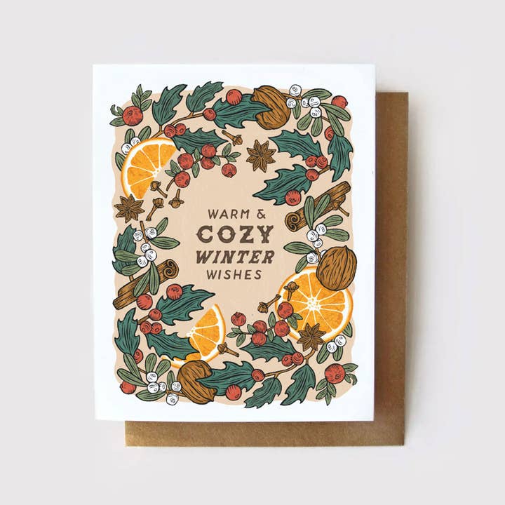 Warm & Cozy Winter Card for wholesale by Root & Branch Paper Co.