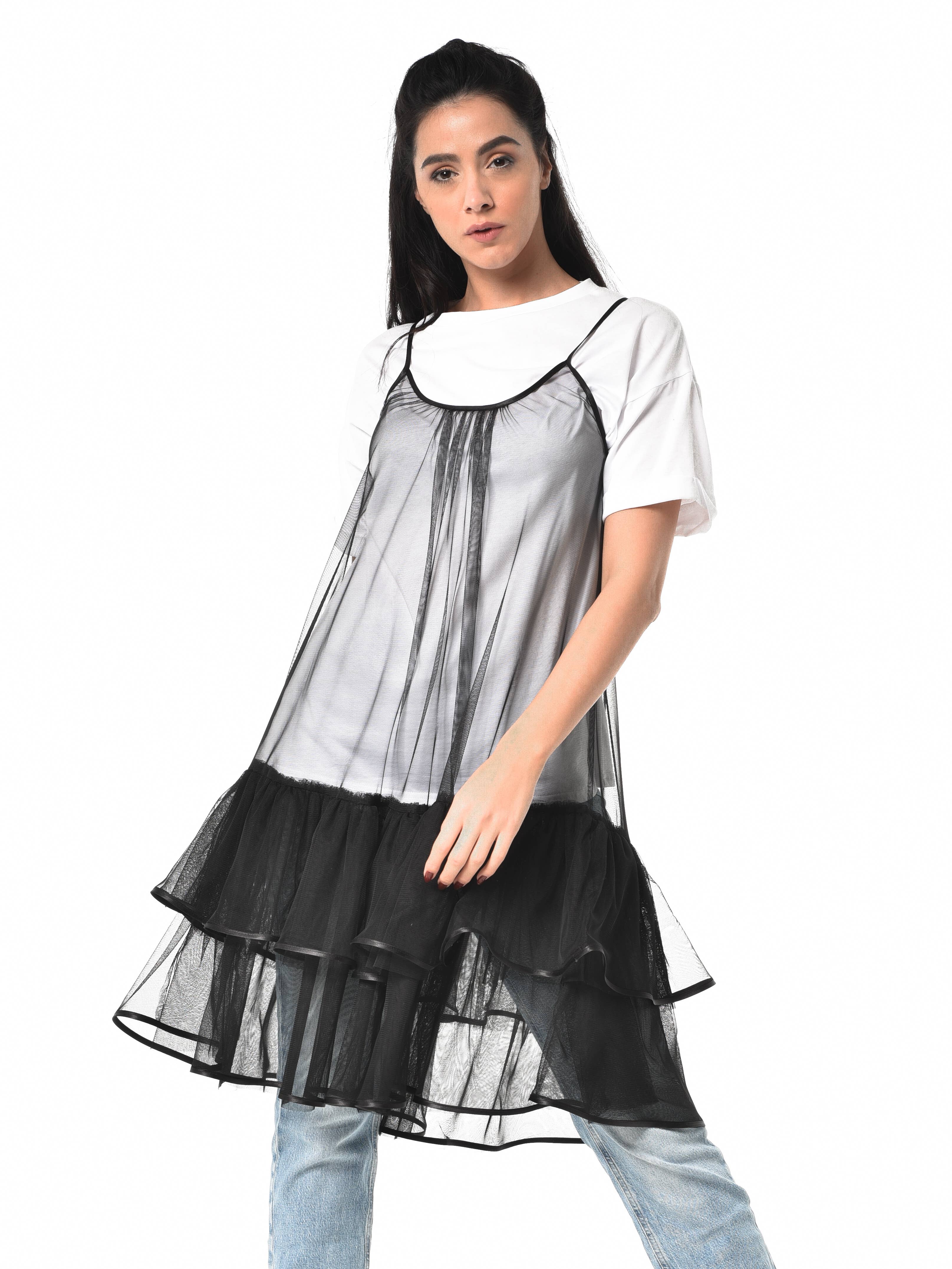 Metamorphoza - Wholesale Dress - Women's - Black See Through Tunic Dress5