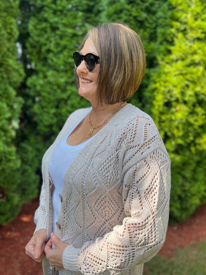 Anita Marie Apparel – wholesale Cardigan – Women’s – Tan Knit Cardigan1