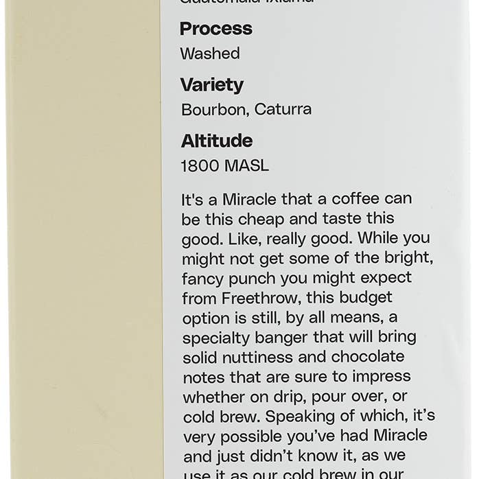 Valor Coffee - Wholesale Coffee Beans - Miracle1