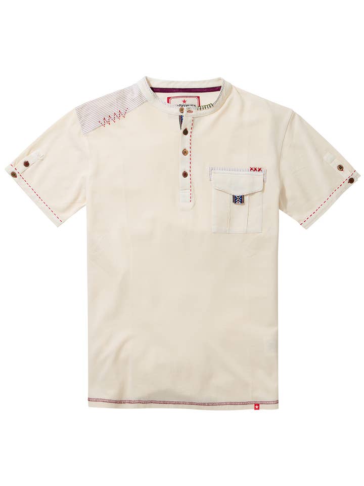 Carefree Customised Cream Henley for wholesale on Faire