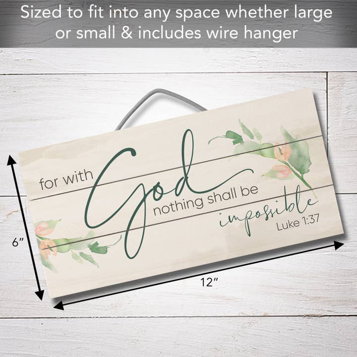 Conimar Promotions - Wholesale Sign - "Nothing Impossible" Decorative Pallet Wood Sign 12" x 6"1