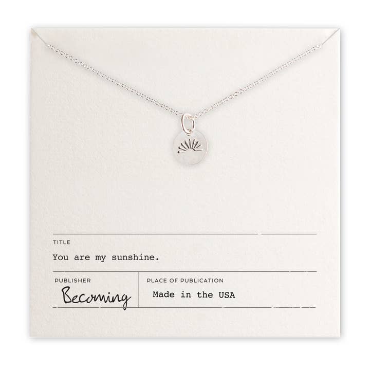 Becoming Jewelry - Wholesale Pendant/Charm Necklace - You Are My Sunshine Necklace