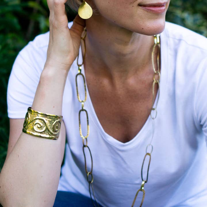 Khmer Style Round Bangle Large for wholesale by Marigold Collective