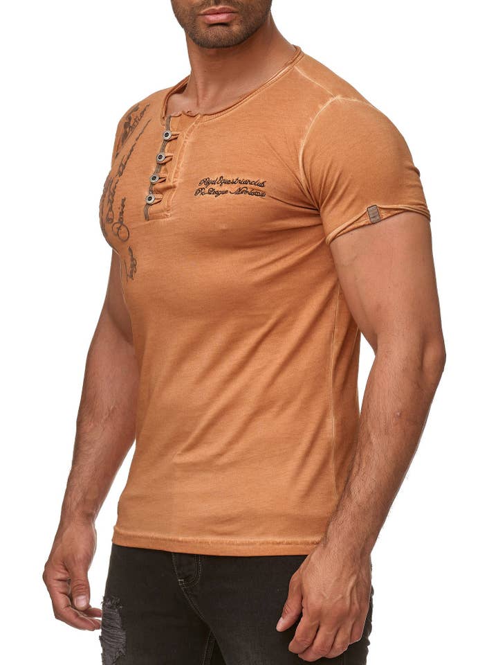 Tazzio – wholesale T-shirt – men's – Tazzio 4050-1 Men's Oil-Washed T-Shirt