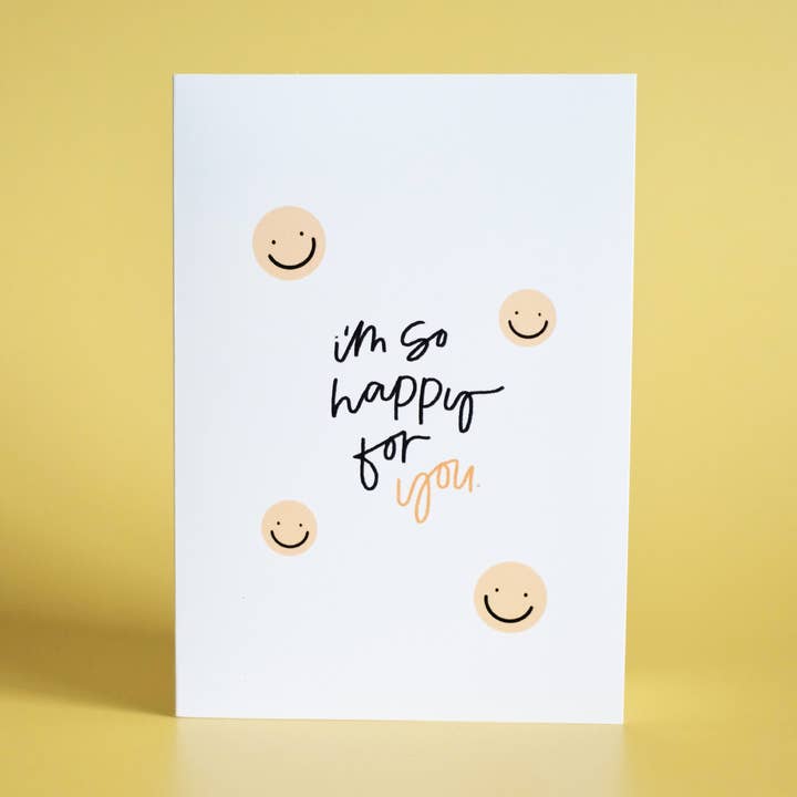 Smiley Face „I'm So Happy for You” wenskaart voor wholesale door 1of1